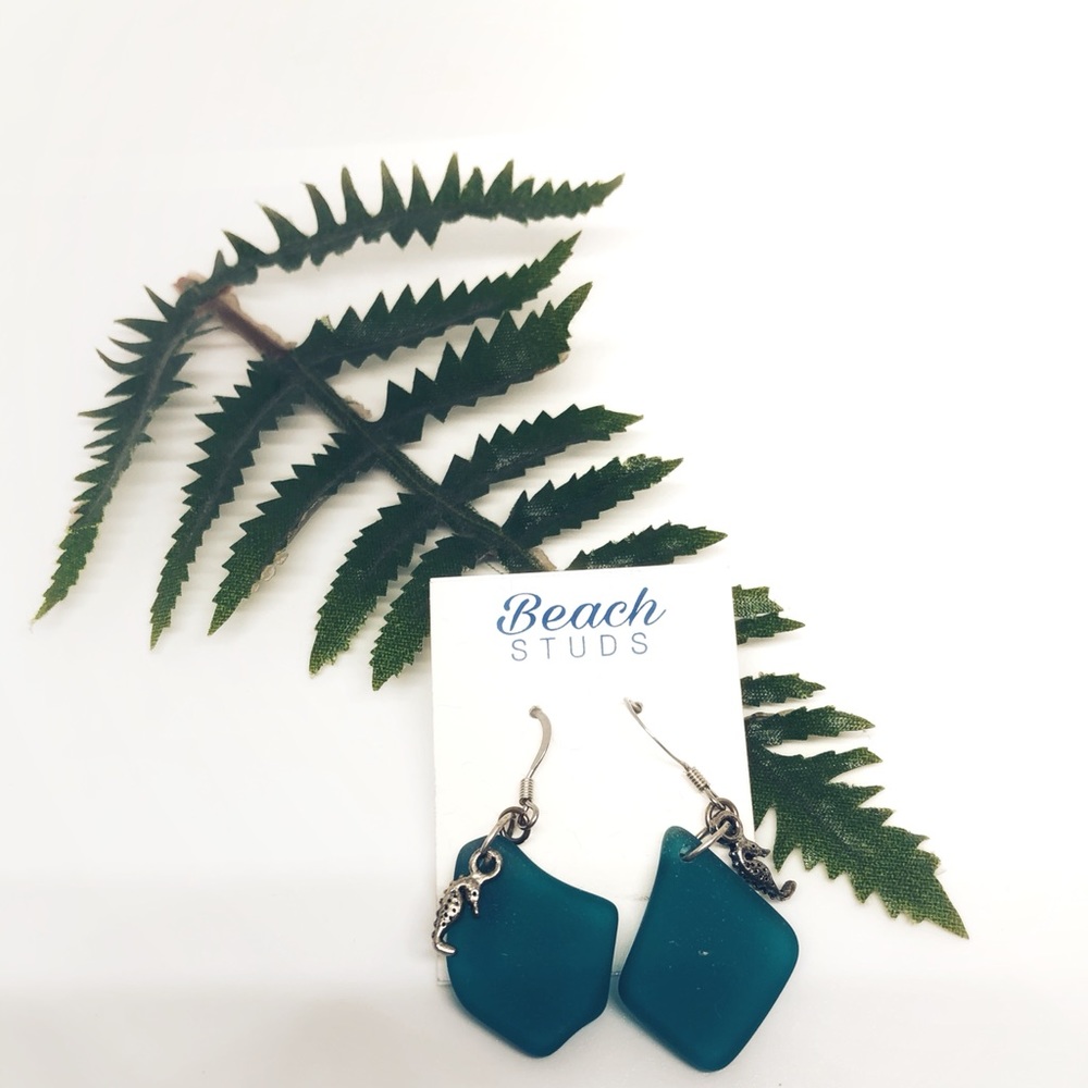 Adorable sea glass earrings